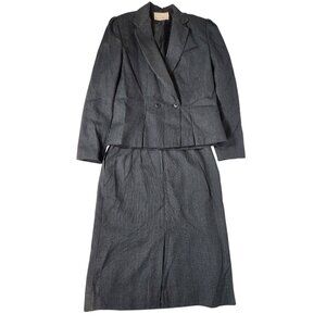Vintage HaberdasHer Womens Tailored Power Multi Stripe Collared Suit US 7/8